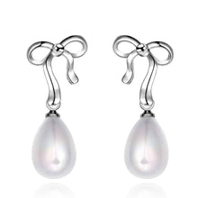 hot silver earings beads imitation pearl stud cufflinks bijoux hbe24 J4U66