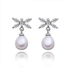 hot silver earings beads imitation pearl stud cufflinks bijoux hbe24 J4U66