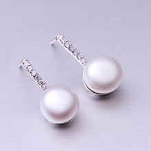hot silver earings beads imitation pearl stud cufflinks bijoux hbe24 J4U66