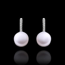 hot silver earings beads imitation pearl stud cufflinks bijoux hbe24 J4U66