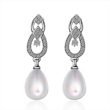 hot silver earings beads imitation pearl stud cufflinks bijoux hbe24 J4U66