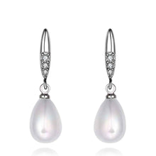 hot silver earings beads imitation pearl stud cufflinks bijoux hbe24 J4U66