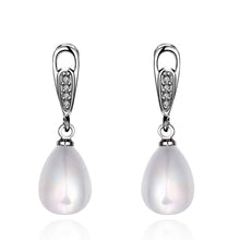 hot silver earings beads imitation pearl stud cufflinks bijoux hbe24 J4U66