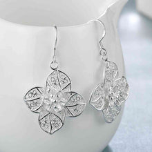 hot silver earring flower brinco wedding smte2 J4U66