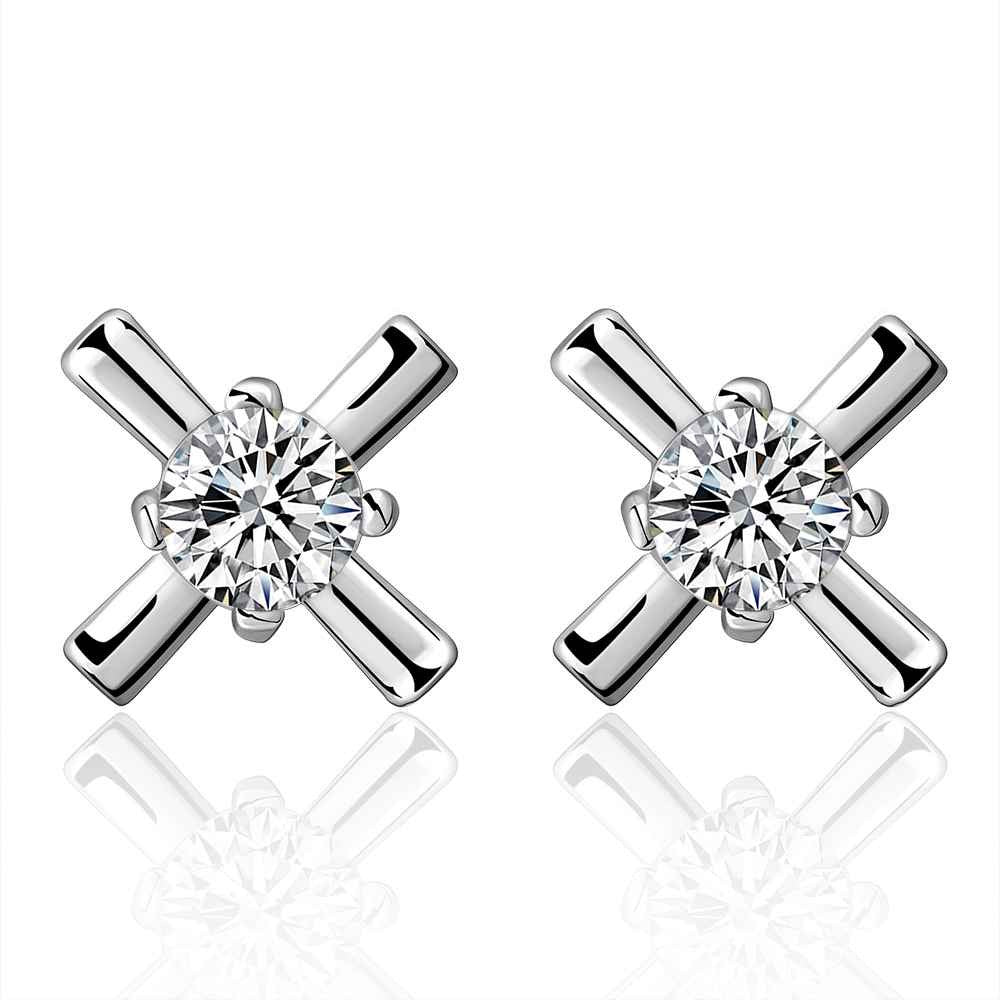 hot silver earrings for women crossfit stud cufflinks hbe271 J4U66
