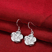 hot silver plated earings jewelry flower pendientes smte1 J4U66