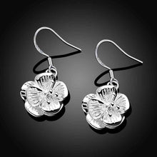hot silver plated earings jewelry flower pendientes smte1 J4U66
