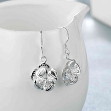 hot silver plated earings jewelry flower pendientes smte1 J4U66