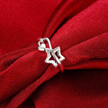 hot silver plated ring five pointed star anel feminino collier plastron smtr754 J4U66
