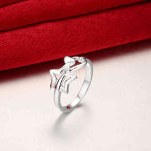 hot silver plated ring five pointed star anel feminino collier plastron smtr754 J4U66