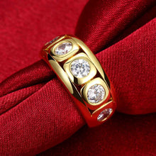 hot 18k gold plated ring winding inlaid crystal anillos charms J4U66