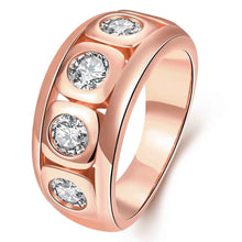 hot 18k gold plated ring winding inlaid crystal anillos charms J4U66