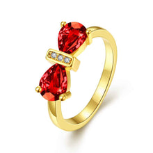 hot 18k gold plated wedding rings bow insets anillos collier plastron hbr17 J4U66
