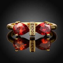 hot 18k gold plated wedding rings bow insets anillos collier plastron hbr17 J4U66