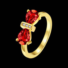 hot 18k gold plated wedding rings bow insets anillos collier plastron hbr17 J4U66