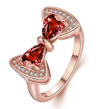 hot 18k gold plated wedding rings bow insets anillos collier plastron hbr17 J4U66