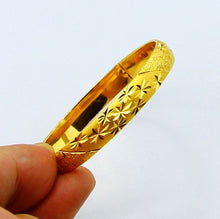 hot 24k gold plated charms bangle garving flower women pulseras joias hbb04 J4U66