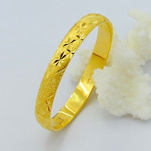 hot 24k gold plated charms bangle garving flower women pulseras joias hbb04 J4U66