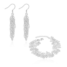 hot silver jewelry set leaf earrings bracelet sets for women sport hbs07 J4U66