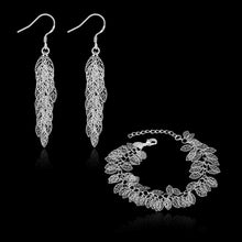 hot silver jewelry set leaf earrings bracelet sets for women sport hbs07 J4U66