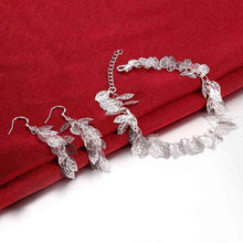 hot silver jewelry set leaf earrings bracelet sets for women sport hbs07 J4U66