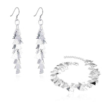 hot silver jewelry set leaf earrings bracelet sets for women sport hbs07 J4U66