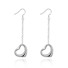 hot silver plated earing warm heart orecchini men jewelry J4U66