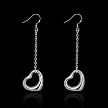 hot silver plated earing warm heart orecchini men jewelry J4U66