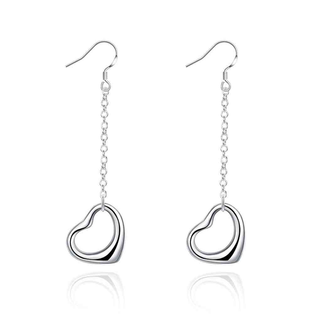 hot silver plated earing warm heart orecchini men jewelry J4U66