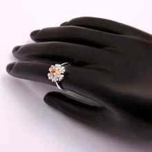 hot silver plated wedding ring insets flower bague femme floating charms hbr27 J4U66
