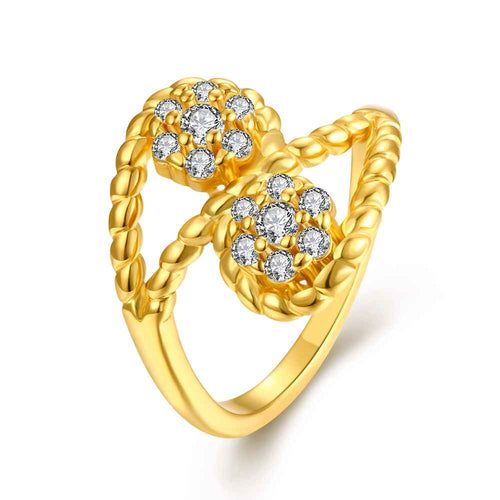 18k gold plating rings for women inlaid crystal  aneis jewelry display J4U66
