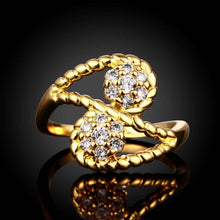18k gold plating rings for women inlaid crystal  aneis jewelry display J4U66