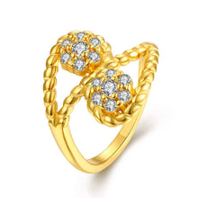 18k gold plating rings for women inlaid crystal  aneis jewelry display J4U66