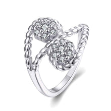 18k gold plating rings for women inlaid crystal  aneis jewelry display J4U66