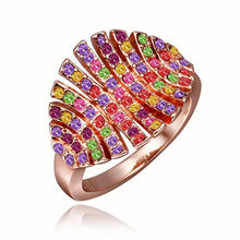 18k real gold plated wedding ring blue leaves anel joyas hbr20 J4U66