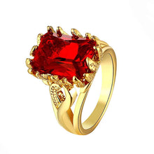 18k gold plated ring big ruby anel masculino bijoux women skgr101 J4U66