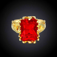 18k gold plated ring big ruby anel masculino bijoux women skgr101 J4U66