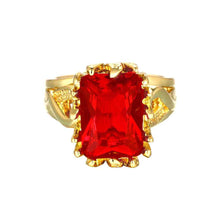 18k gold plated ring big ruby anel masculino bijoux women skgr101 J4U66