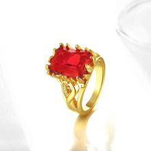 18k gold plated ring big ruby anel masculino bijoux women skgr101 J4U66