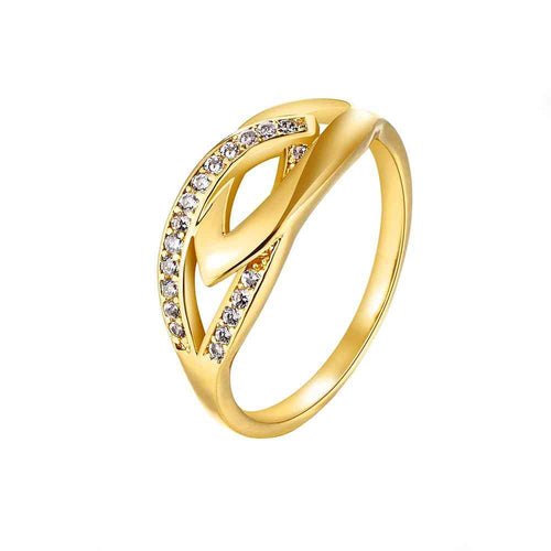 18k gold plated ring insets pierced leaves bague femme jewellery skgr0 J4U66