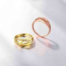 18k gold plated ring insets pierced leaves bague femme jewellery skgr0 J4U66
