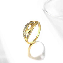 18k gold plated ring insets pierced leaves bague femme jewellery skgr0 J4U66