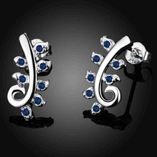 silver earrings willow leaf crystal stud brincos jewelry hbe32 J4U66