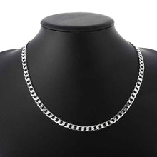 silver necklace women mm sideways chain collier smtn047 J4U66