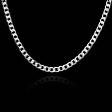 silver necklace women mm sideways chain collier smtn047 J4U66