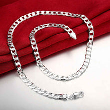 silver necklace women mm sideways chain collier smtn047 J4U66