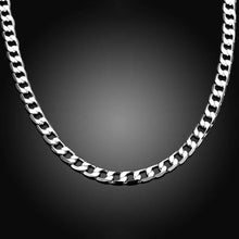 silver necklace women mm sideways chain collier smtn047 J4U66