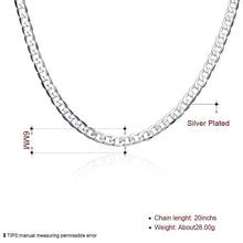 silver necklace women mm sideways chain collier smtn047 J4U66