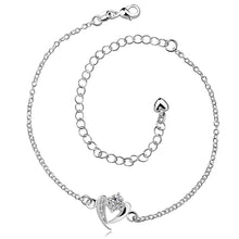 silver plated anklet heart whites bracelet leg margarida smta031 J4U66