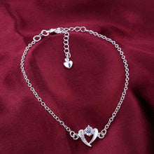 silver plated anklet heart whites bracelet leg margarida smta031 J4U66